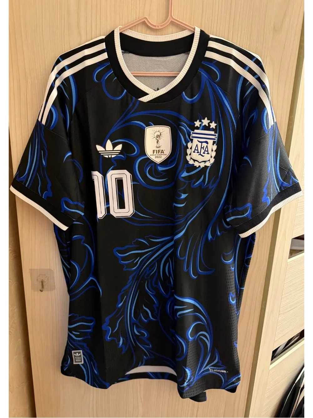 adidas Black & Blue AFA Football Jersey with Number 10